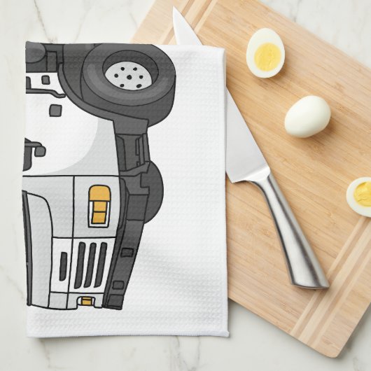 Abbildung des Garbage LKW-Cartoon Geschirrtuch (Viertel Falte)