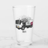 Abbildung des Garbage LKW-Cartoon Glas (Rückseite)