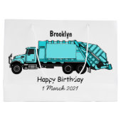 Abbildung des Garbage LKW-Cartoon Große Geschenktüte (Rückseite)