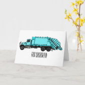 Abbildung des Garbage LKW-Cartoon Karte (Gelbe Blume)