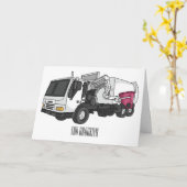Abbildung des Garbage LKW-Cartoon Karte (Gelbe Blume)