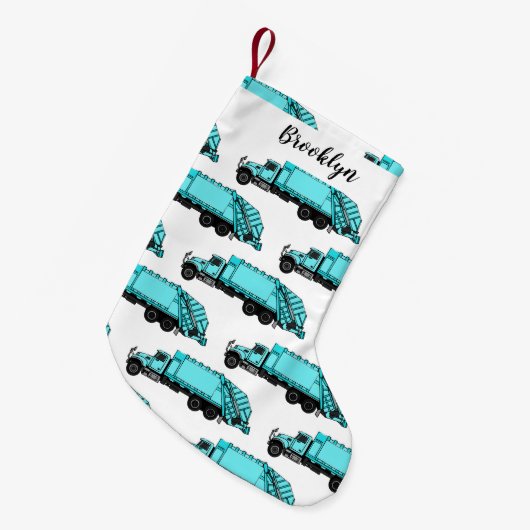 Abbildung des Garbage LKW-Cartoon Kleiner Weihnachtsstrumpf (Vorderansicht (hängend))