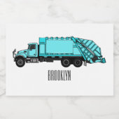 Abbildung des Garbage LKW-Cartoon Lebensmitteletikett (Einzelnes Label)