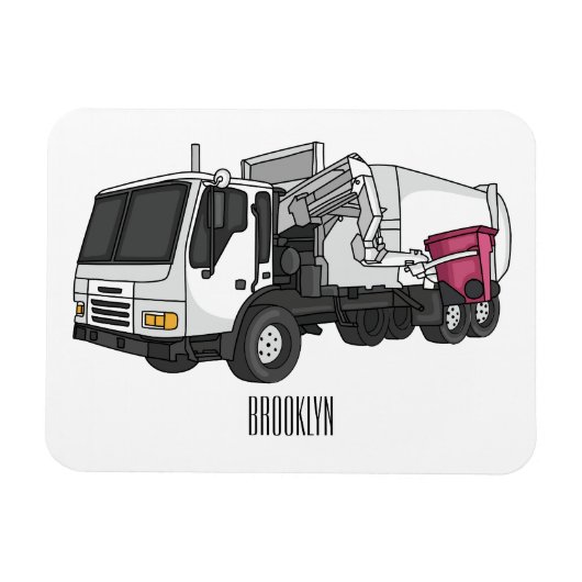 Abbildung des Garbage LKW-Cartoon Magnet (Horizontal)