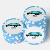 Abbildung des Garbage LKW-Cartoon Pokerchips (Stapel)