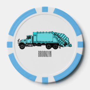 Abbildung des Garbage LKW-Cartoon Pokerchips