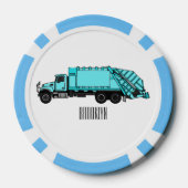 Abbildung des Garbage LKW-Cartoon Pokerchips (Rückseite)