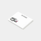 Abbildung des Garbage LKW-Cartoon Post-it Klebezettel (angewinkelt)