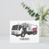 Abbildung des Garbage LKW-Cartoon Postkarte (Stehend Vorderseite)