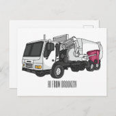 Abbildung des Garbage LKW-Cartoon Postkarte (Vorne/Hinten)