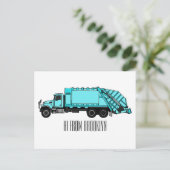 Abbildung des Garbage LKW-Cartoon Postkarte (Stehend Vorderseite)