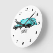 Abbildung des Garbage LKW-Cartoon Runde Wanduhr (Winkel)