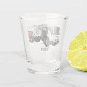 Abbildung des Garbage LKW-Cartoon Schnapsglas (Rückseite)