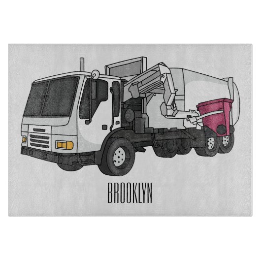 Abbildung des Garbage LKW-Cartoon Schneidebrett (Vorderseite)