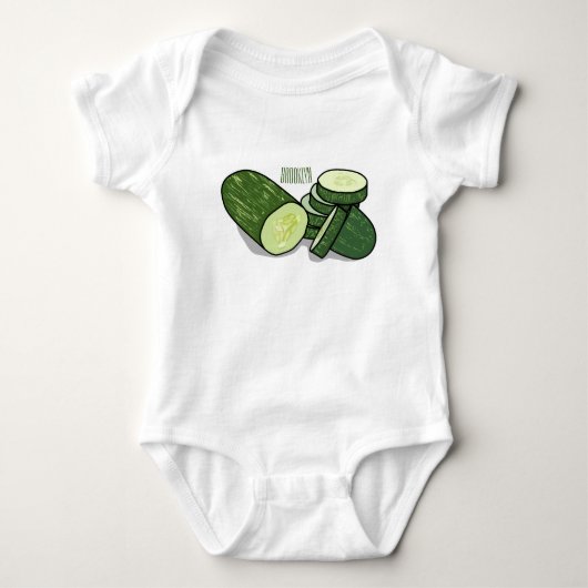 Abbildung des Gurkenkummers Cartoon Baby Strampler (Vorderseite)