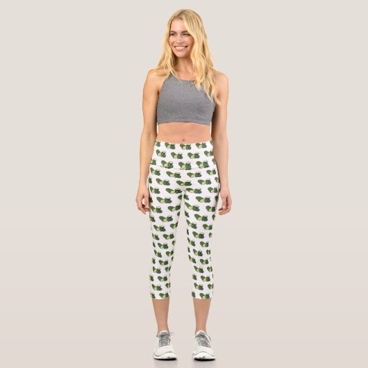 Abbildung des Gurkenkummers Cartoon Capri Leggings (Vorderseite)