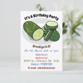 Abbildung des Gurkenkummers Cartoon Einladung (Stehend Vorderseite)