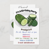 Abbildung des Gurkenkummers Cartoon Einladung (Vorne/Hinten)