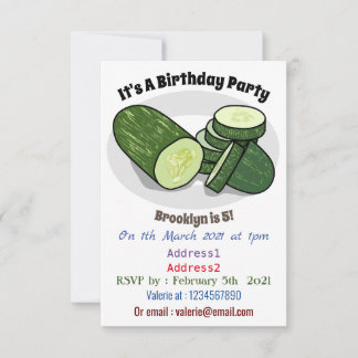 Abbildung des Gurkenkummers Cartoon Einladung