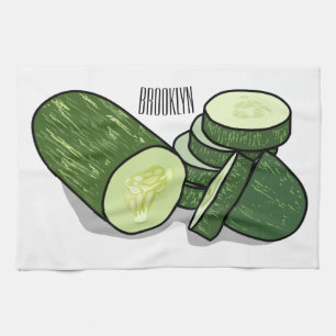 Abbildung des Gurkenkummers Cartoon Geschirrtuch