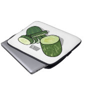 Abbildung des Gurkenkummers Cartoon Laptopschutzhülle (Vorne Knopf)