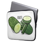 Abbildung des Gurkenkummers Cartoon Laptopschutzhülle (Vorderseite Links)