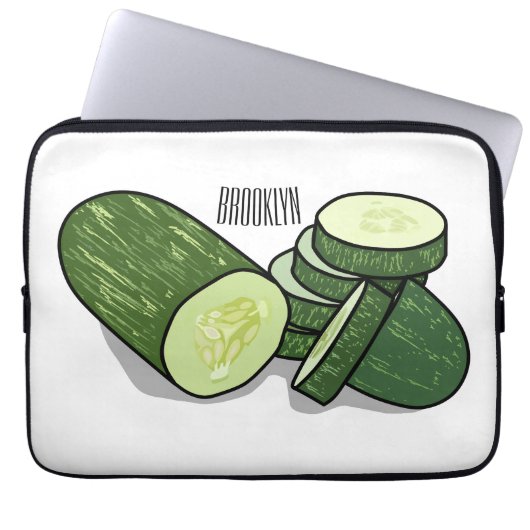 Abbildung des Gurkenkummers Cartoon Laptopschutzhülle (Vorderseite)