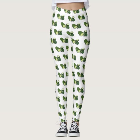 Abbildung des Gurkenkummers Cartoon Leggings (Vorderseite)