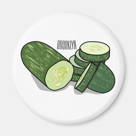 Abbildung des Gurkenkummers Cartoon Magnet (Vorne)