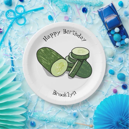 Abbildung des Gurkenkummers Cartoon Pappteller (Party)