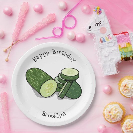 Abbildung des Gurkenkummers Cartoon Pappteller (Party)