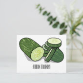 Abbildung des Gurkenkummers Cartoon Postkarte (Stehend Vorderseite)