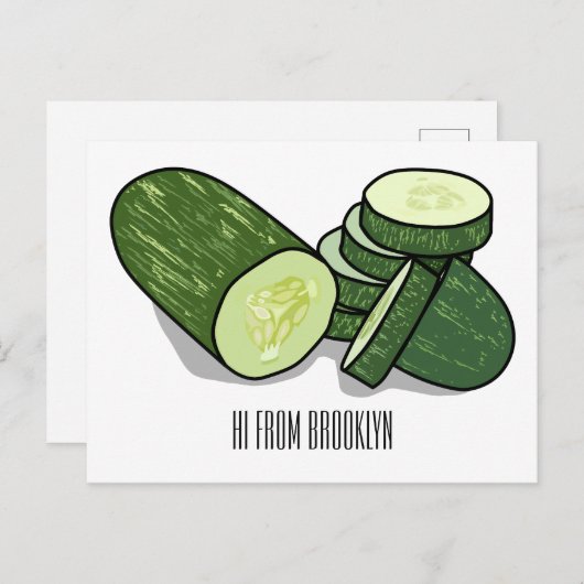 Abbildung des Gurkenkummers Cartoon Postkarte (Vorne/Hinten)