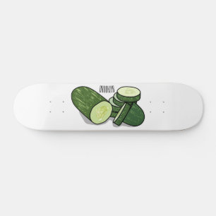 Abbildung des Gurkenkummers Cartoon Skateboard