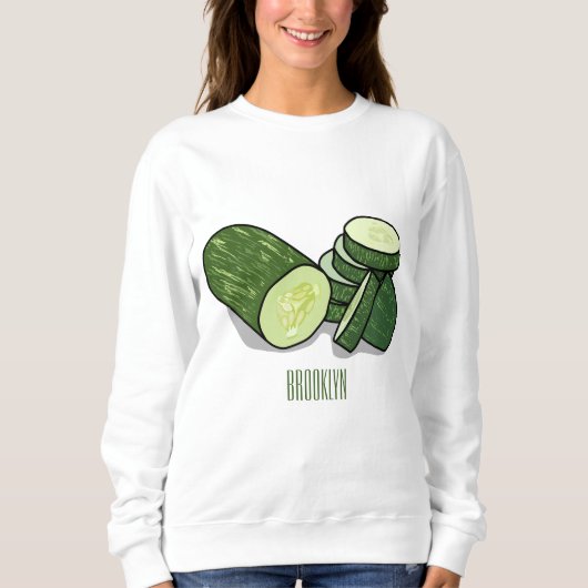 Abbildung des Gurkenkummers Cartoon Sweatshirt (Vorderseite)