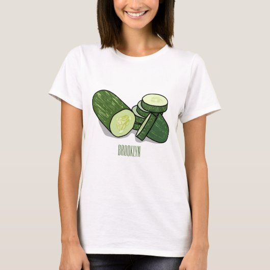 Abbildung des Gurkenkummers Cartoon T-Shirt (Vorderseite)