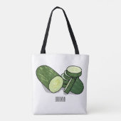 Abbildung des Gurkenkummers Cartoon Tasche (Rückseite)