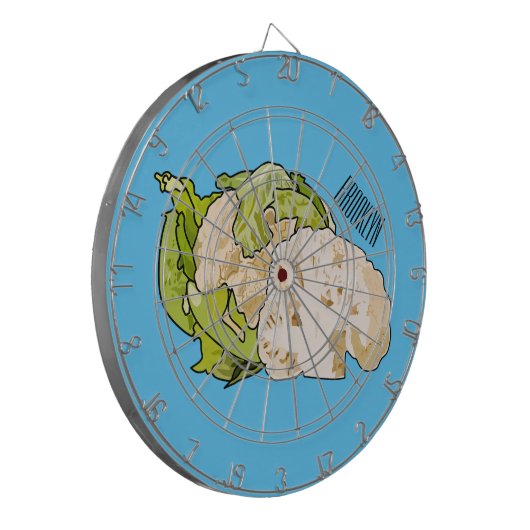 Abbildung des Kauliblumen-Cartoon Dartscheibe (Vorderseite Links)