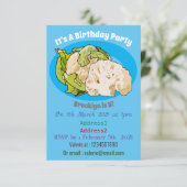 Abbildung des Kauliblumen-Cartoon Einladung (Stehend Vorderseite)