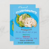 Abbildung des Kauliblumen-Cartoon Einladung (Vorne/Hinten)