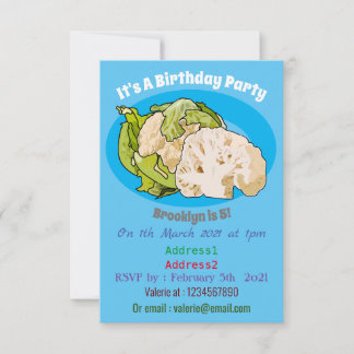 Abbildung des Kauliblumen-Cartoon Einladung