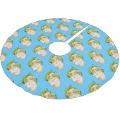 Abbildung des Kauliblumen-Cartoon Polyester Weihnachtsbaumdecke (Schrägansicht)