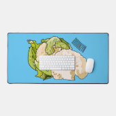 Abbildung des Kauliblumen-Cartoon Schreibtischunterlage (Tastatur & Maus)