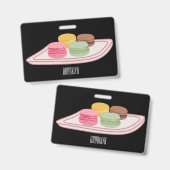 Abbildung des Macaron-Cartoon Ausweis (Vorder- & Rückseite)