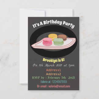 Abbildung des Macaron-Cartoon Einladung