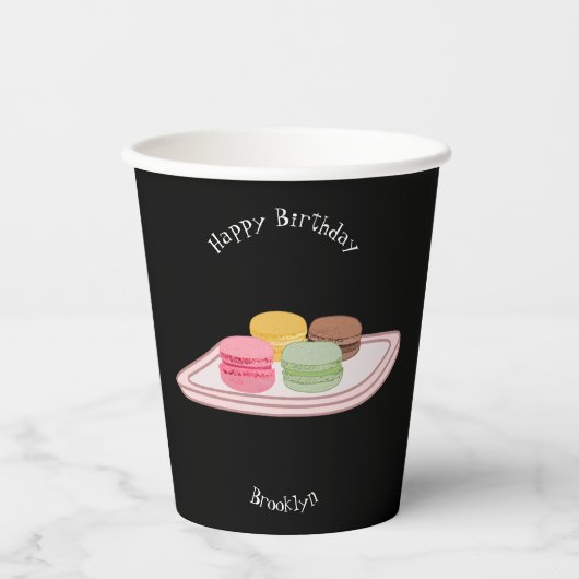 Abbildung des Macaron-Cartoon Pappbecher (Vorderseite)