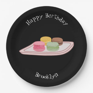 Abbildung des Macaron-Cartoon Pappteller