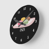 Abbildung des Macaron-Cartoon Runde Wanduhr (Winkel)