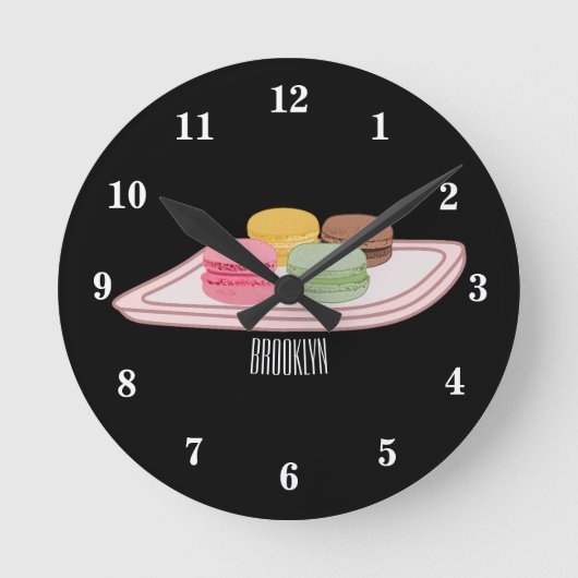 Abbildung des Macaron-Cartoon Runde Wanduhr (Vorderseite)