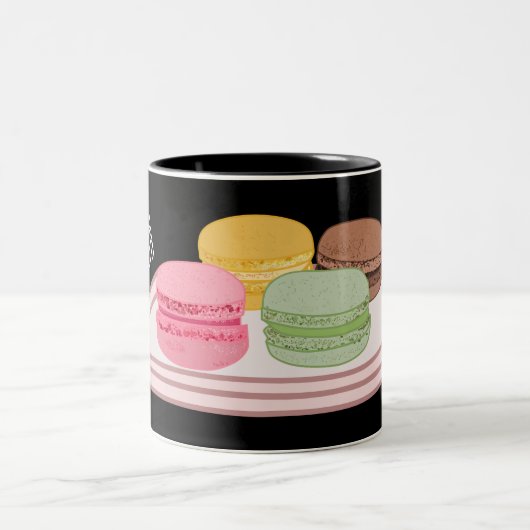 Abbildung des Macaron-Cartoon Zweifarbige Tasse (Mittel)